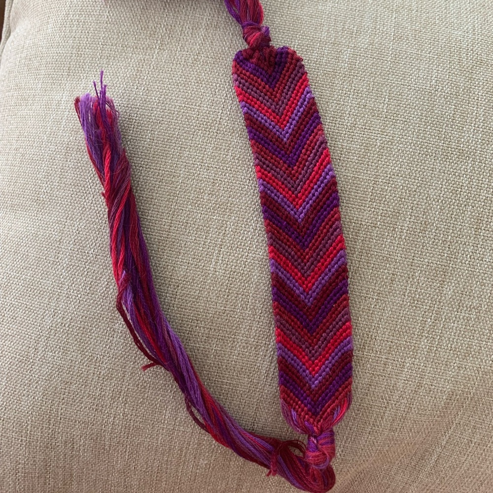 Maroon Chevron Braided Bracelet